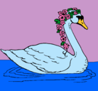 Dibujo Cisne con flores pintado por @ndreitabelen