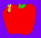 Dibujo Gusano en la fruta pintado por jireth
