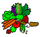 Dibujo verduras pintado por isabella