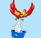 Dibujo Águila reciclando pintado por mariajose