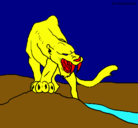 Dibujo Tigre con afilados colmillos pintado por erick