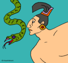 Dibujo Serpiente y guerrero pintado por tomas