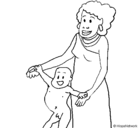 Dibujo Madre e hijo de Guinea pintado por Davide
