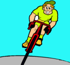 Dibujo Ciclista con gorra pintado por daira