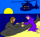 Dibujo Rescate ballena pintado por gaspar