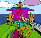 Dibujo Cigüeña en un barco pintado por carnotauro