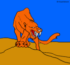 Dibujo Tigre con afilados colmillos pintado por vane