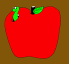 Dibujo Gusano en la fruta pintado por eveline