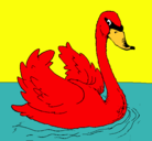 Dibujo Cisne en el agua pintado por Bebe