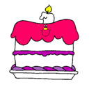 Dibujo Pastel de cumpleaños pintado por vania