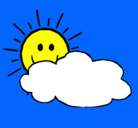 Dibujo Sol y nube pintado por luisa