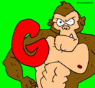 Dibujo Gorila pintado por marc
