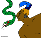 Dibujo Serpiente y guerrero pintado por andreu
