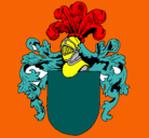 Dibujo Escudo de armas y casco pintado por erick