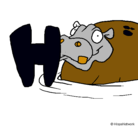 Dibujo Hipopótamo pintado por JUAN