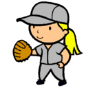 Dibujo Jugadora de béisbol pintado por agostina