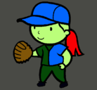 Dibujo Jugadora de béisbol pintado por kenny
