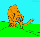 Dibujo Tigre con afilados colmillos pintado por mewichigo