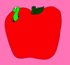 Dibujo Gusano en la fruta pintado por Dyana