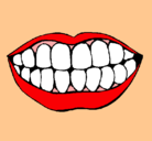 Dibujo Boca y dientes pintado por juanaluza