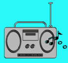 Dibujo Radio cassette 2 pintado por musica