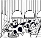 Dibujo Vacas en el establo pintado por júlia