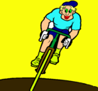 Dibujo Ciclista con gorra pintado por jaimely
