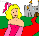 Dibujo Princesa y castillo pintado por valeria