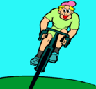 Dibujo Ciclista con gorra pintado por eric