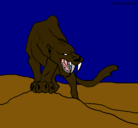 Dibujo Tigre con afilados colmillos pintado por paula