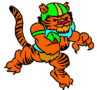Dibujo Jugador tigre pintado por Hul