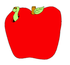 Dibujo Gusano en la fruta pintado por Constanza