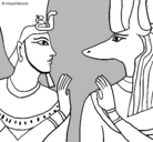 Dibujo Ramsés y Anubis pintado por camacho