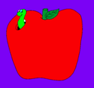Dibujo Gusano en la fruta pintado por angelnoe