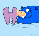 Dibujo Hipopótamo pintado por jose