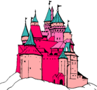 Dibujo Castillo medieval pintado por castillorosa