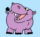 Dibujo Hipopótamo pintado por lobita