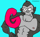 Dibujo Gorila pintado por andrea