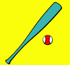 Dibujo Bate y bola de béisbol pintado por diego