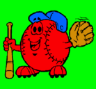 Dibujo Bola de béisbol pintado por chigollo