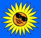 Dibujo Sol con gafas de sol pintado por alicia