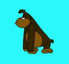 Dibujo Mono enfadado pintado por gorila