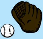 Dibujo Guante y bola de béisbol pintado por chuchin