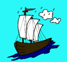 Dibujo Barco velero pintado por yolanda