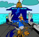 Dibujo Cigüeña en un barco pintado por miguel