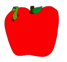 Dibujo Gusano en la fruta pintado por monica