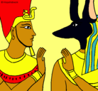 Dibujo Ramsés y Anubis pintado por AnastasyaBasso