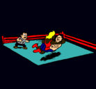 Dibujo Lucha en el ring pintado por frankling.