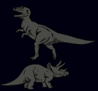 Dibujo Triceratops y tiranosaurios rex pintado por marucha