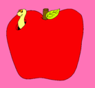Dibujo Gusano en la fruta pintado por alondra